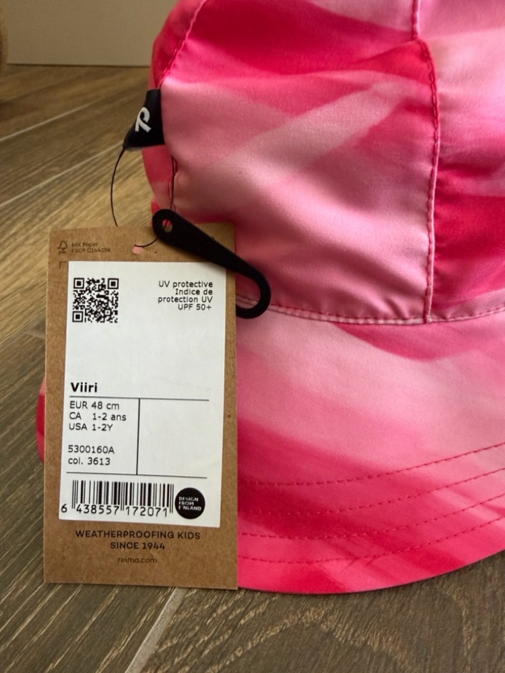 Reima Kids' Viiri Bright Berry UPF 50+ Reversible Sunhat—1/2Y - Picture 11 of 15